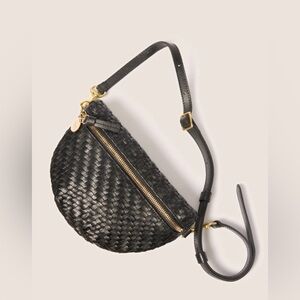 Clare V Petite Fanny Black Woven Zig Zag